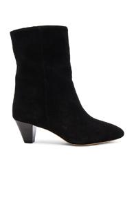 Isabel Marant Etoile Dyna New Velvet Booties In Black
