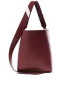 Calvin Klein 205w39nyc Luxe Calf Leather Stripe Link Bucket Bag In Red