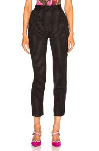 Dolce & Gabbana Pinstripe High Waisted Trousers In Black,pink,stripes