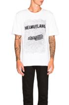 Helmut Lang Crinkled Poly Print Jersey Tee In White
