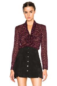 Red Valentino Printed Neck Tie Top In Animal Print,pink