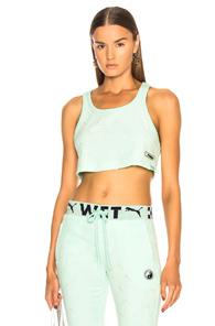 Fenty By Puma Terry Logo Crop Top In Green