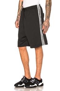 Y-3 Yohji Yamamoto Track Shorts In Black,stripes,white