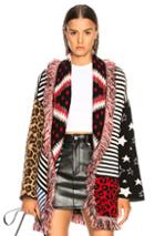 Alanui Crazy Stripes Oversized Lurex Jacquard Cardigan In Animal Print,stripes,stars,black,red