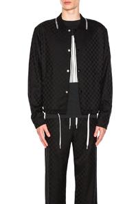 Alexander Wang Checkerboard Coach Jacket In Black