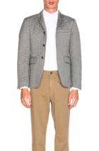 Thom Browne Quilted Small Herringbone Blazer In Black
