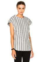 Frankie Striped Wool Top In Gray,stripes