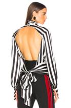 Petar Petrov Eyre Satin Blouse In Black,stripes,white