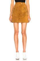 Maison Margiela Crust Leather Mini Skirt In Brown,neutrals