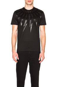 Neil Barrett Fair Isle Thunderbolt Tee In Black