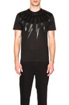 Neil Barrett Fair Isle Thunderbolt Tee In Black