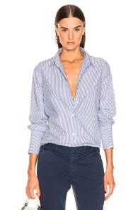 Nili Lotan Helen Shirt In Blue,stripes,white