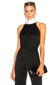 Galvan Signature Sash Neck Tunic Top In Black
