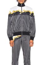 Versace Sport Track Jacket In Black,stripes,white,yellow