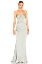 Galvan Slit Spaghetti Strap Dress In Green