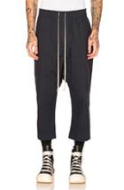 Drkshdw By Rick Owens Drawstring Cropped Pants In Blue