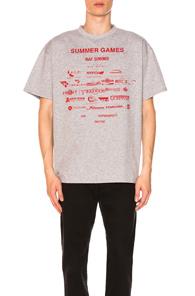 Raf Simons Easy Fit Summer Games Tee In Gray