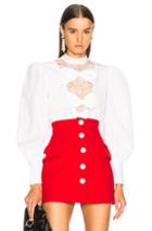 Alessandra Rich Bow Detail Blouse In White