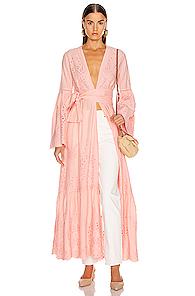 We Are Leone Embroidered Maxi Cardigan In Pink