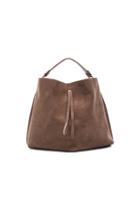 Maison Margiela Velour Leather Bag In Brown