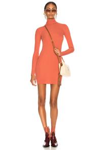 Enza Costa Turtleneck Dress In Orange