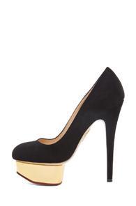Charlotte Olympia Dolly Signature Court Island Suede Pumps In Black