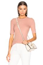 Enza Costa Rib Half Sleeve Top In Pink