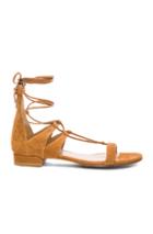 Stuart Weitzman Suede Tie Up Sandals In Neutrals