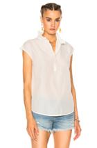 Raquel Allegra Ruffle Neck Sleeveless Top In White