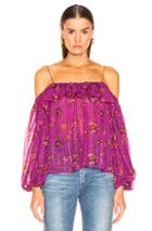 Ulla Johnson Coline Blouse In Floral,pink,purple
