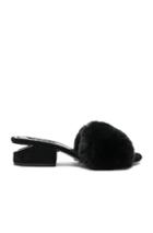 Alexander Wang Rabbit Fur Lou Sandals In Black