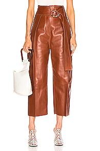 Petar Petrov Haena Wide Leg Leather Pant In Brown