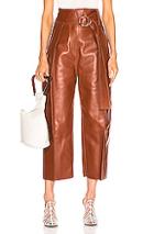 Petar Petrov Haena Wide Leg Leather Pant In Brown