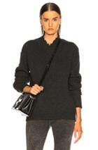 Helmut Lang Distressed Cashmere V Neck Sweater In Gray