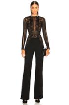 Zuhair Murad Lace Long Sleeve Jumpsuit In Black