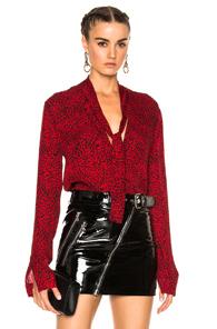Amiri Scarf Blouse In Animal Print,red