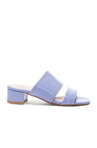 Maryam Nassir Zadeh Patent Leather Martina Slide Sandals In Blue