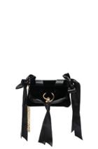 J.w. Anderson Mini Pierce Velvet Bow Bag In Black