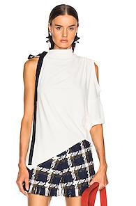 Monse Asymmetrical Halter Tee In White