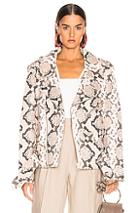 Marques ' Almeida Classic Leather Biker Jacket In Animal Print,neutral