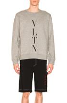 Valentino Vltn Crewneck Sweatshirt In Gray
