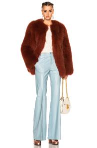 Zeynep Arcay Short Fox Fur Coat In Red