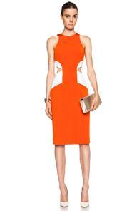 Cushnie Et Ochs Power Viscose-blend Dress With Side Cut Outs In Orange