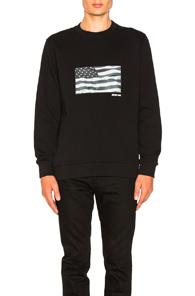 Givenchy American Flag Print Sweatshirt In Black