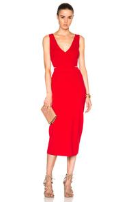 Nicholas Front Wrap Dress In Red
