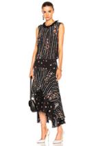 Preen Line Elise Dress In Black,floral,stripes