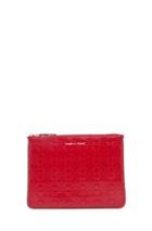 Comme Des Garcons Star Embossed Pouch In Red,geometric Print