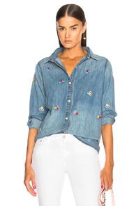 The Great Bouquet Campus Top In Blue,floral