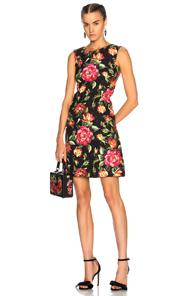 Dolce & Gabbana Floral Sleeveless Mini Dress In Black,floral