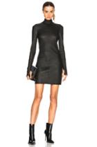 Helmut Lang Long Sleeve Leather Dress In Black